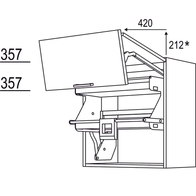 Wandschrank Falt-Lifttür - 1