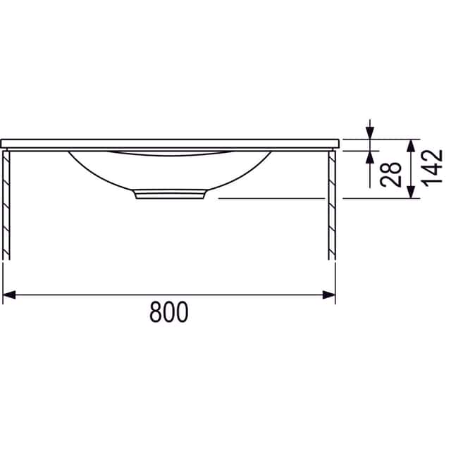 MARMITE: Vanity washbasin MEGX
800C ICC, Mineral Composite,
without overflow, high-gloss white - 2