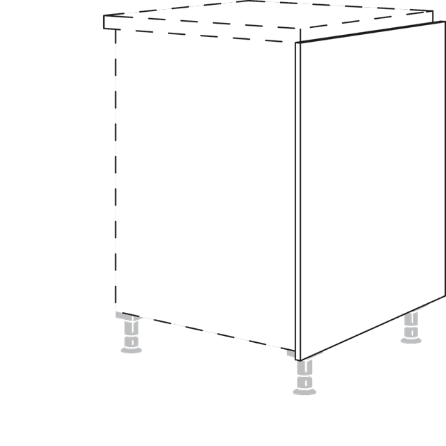 Maxi end panel Sakura for
room planning in fixed
depths at carcase height