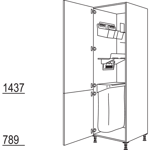 XL tall cabinet with
Laundry-Area organization system