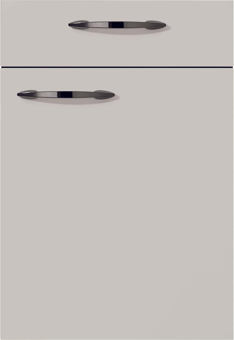 Lacklaminat, 455 Seidengrau Hochglanz Front von Nobilia