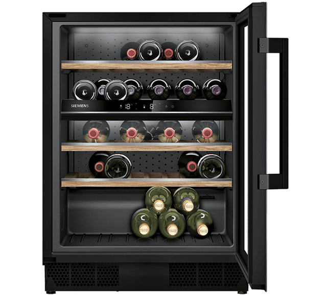 Wine refrigerators from Bosch and Siemens with glass door