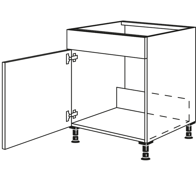 Nobilia sink cabinet without waste separation
