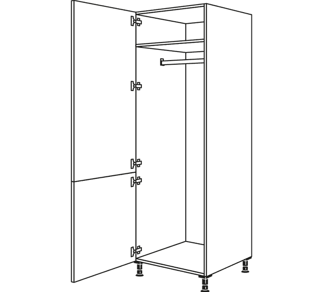 Nobilia living tall cabinets for coats and shoes