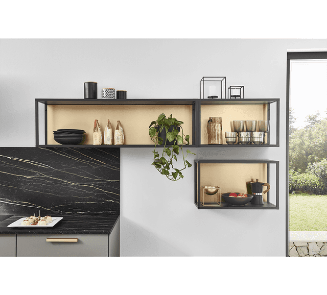Nobilia shelving systems for kitchens, bathrooms, utility rooms & living rooms