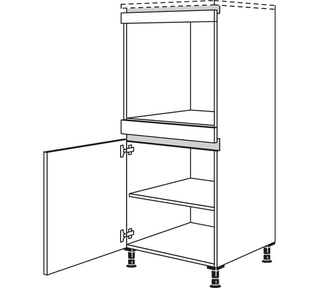 Nobilia Line N Highboards Geräteumbau für Backofen, Mikrowelle, Dampfgarer und Kompaktgerät