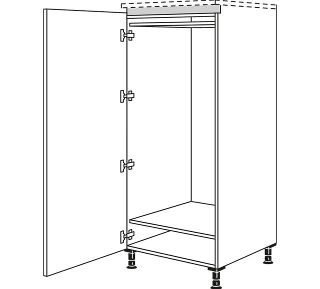 Nobilia Line N Highboard Geräteumbau für Kühlschrank