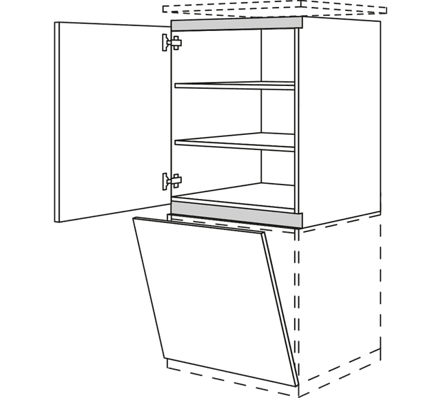 Nobilia Line N Highboard Geräteumbau für Geschirrspüler, Waschmaschine und Wäschetrockner