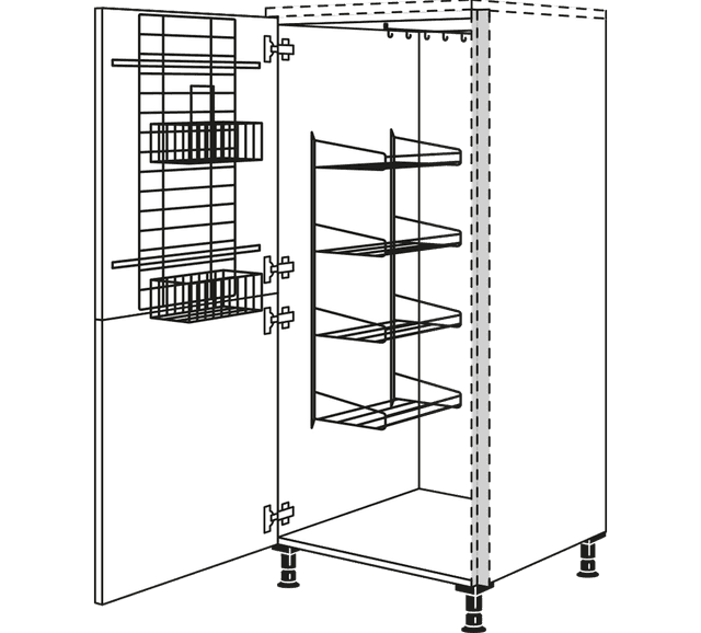Nobilia Line N Highboard Laundry-Schrank für Besen und Geräte