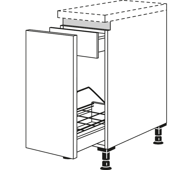 Nobilia Line N Unterschrank mit Metall-Flaschenkorb