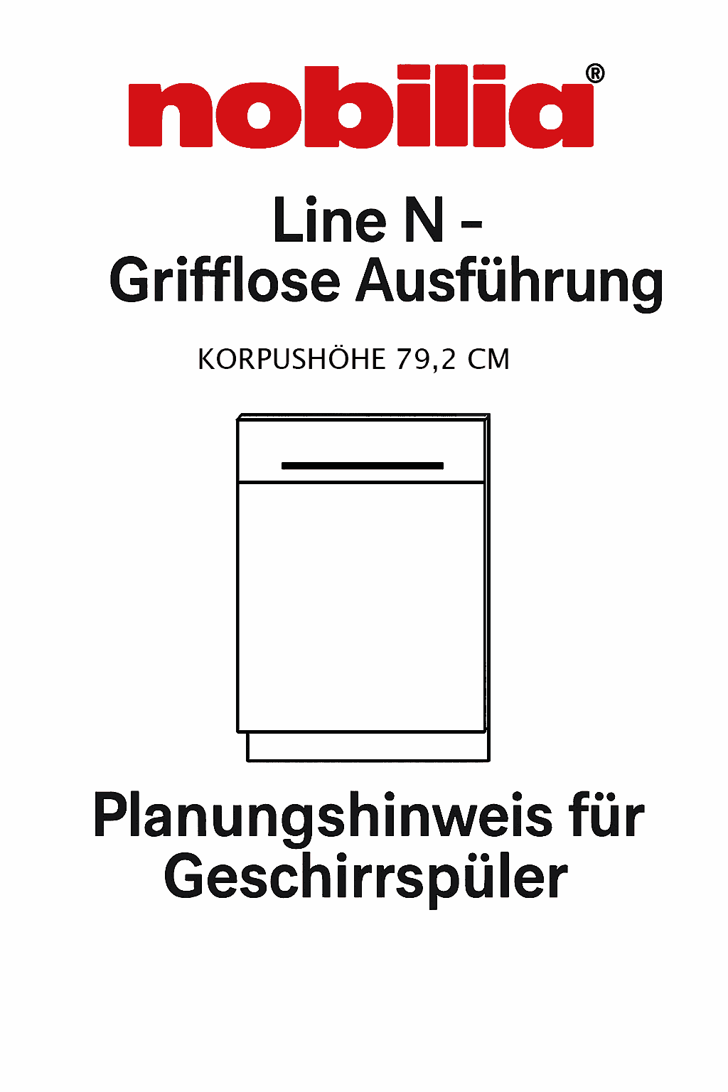 Nobilia Grifflose Ausführung von Gerätetüren für 76 cm