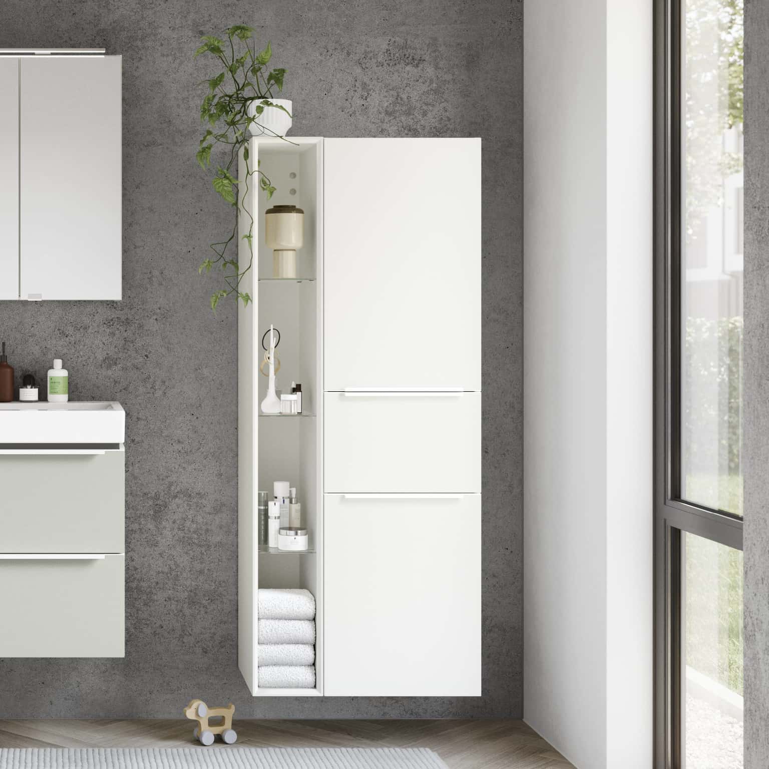 Nobilia Bad Midischrank mit offenem Regal 