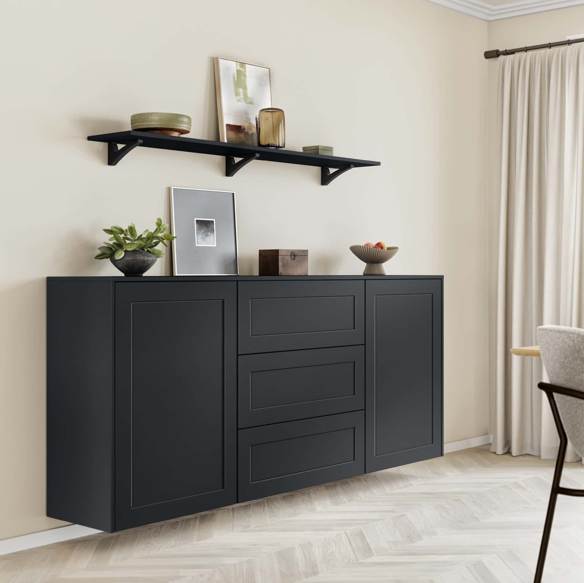 Küchenunterschrank als Wohnzimmer Sideboard aus dem Nordic Programm