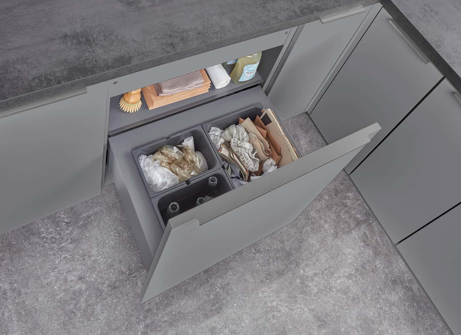 Nobilia Spülenschrank mit Mülleimer System Frame - SPUAD-AS60