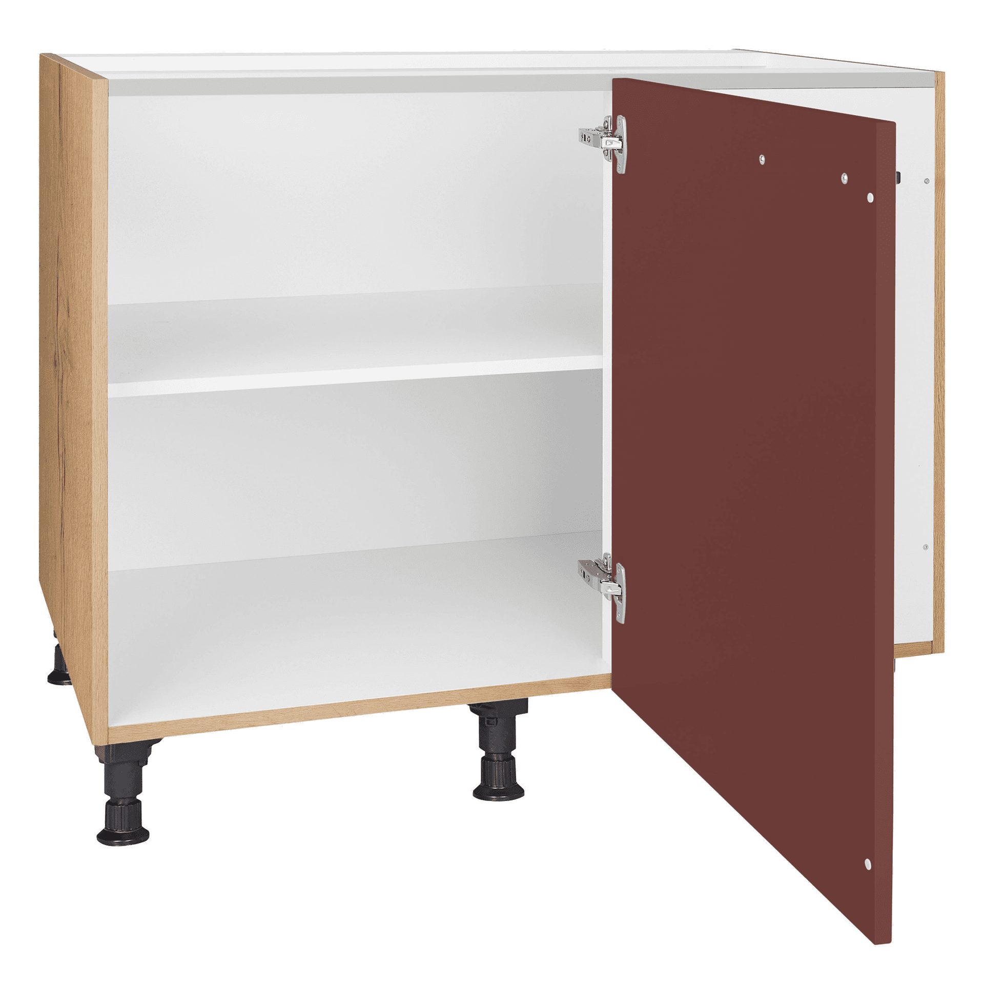 Nobilia Halbeckschrank mit Einlegeboden und 60 cm Tür UED100-60 in Lacklaminat, Rostrot ultramatt