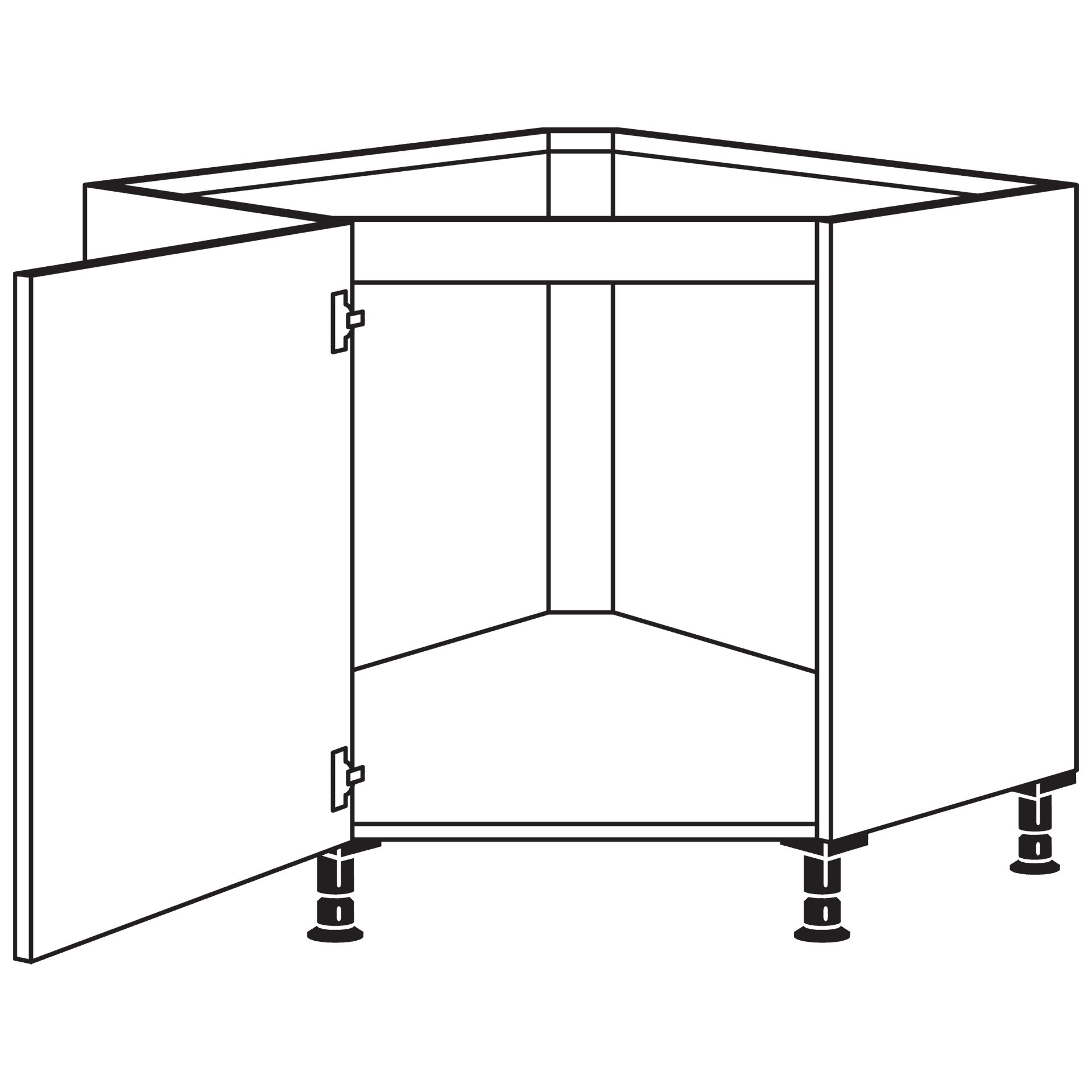 Nobilia Spüleneckschrank mit diagonaler Tür - SPUED90