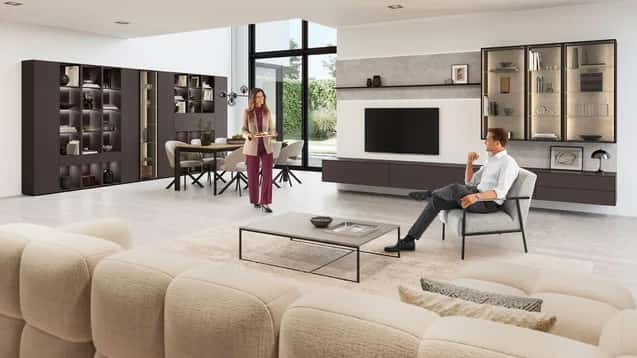 Nobilia highboard in an open-plan kitchen
