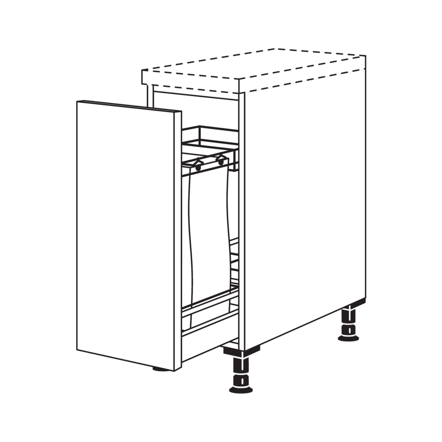 Nobilia baguette cabinet with continuous front