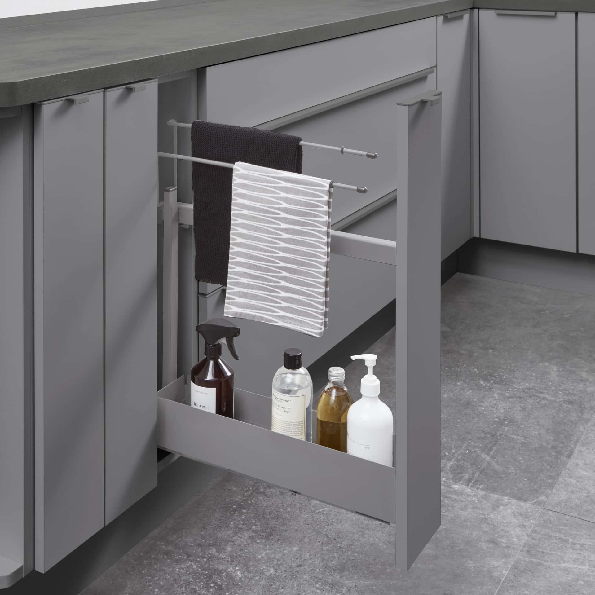 Nobilia Unterschrank mit Handtuch Auszug mit Metallbox