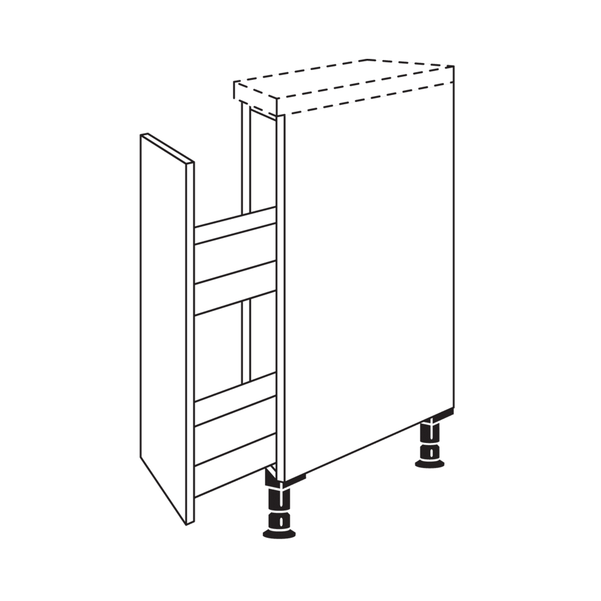 Nobilia Diagonaler Unterschrank mit Auszug