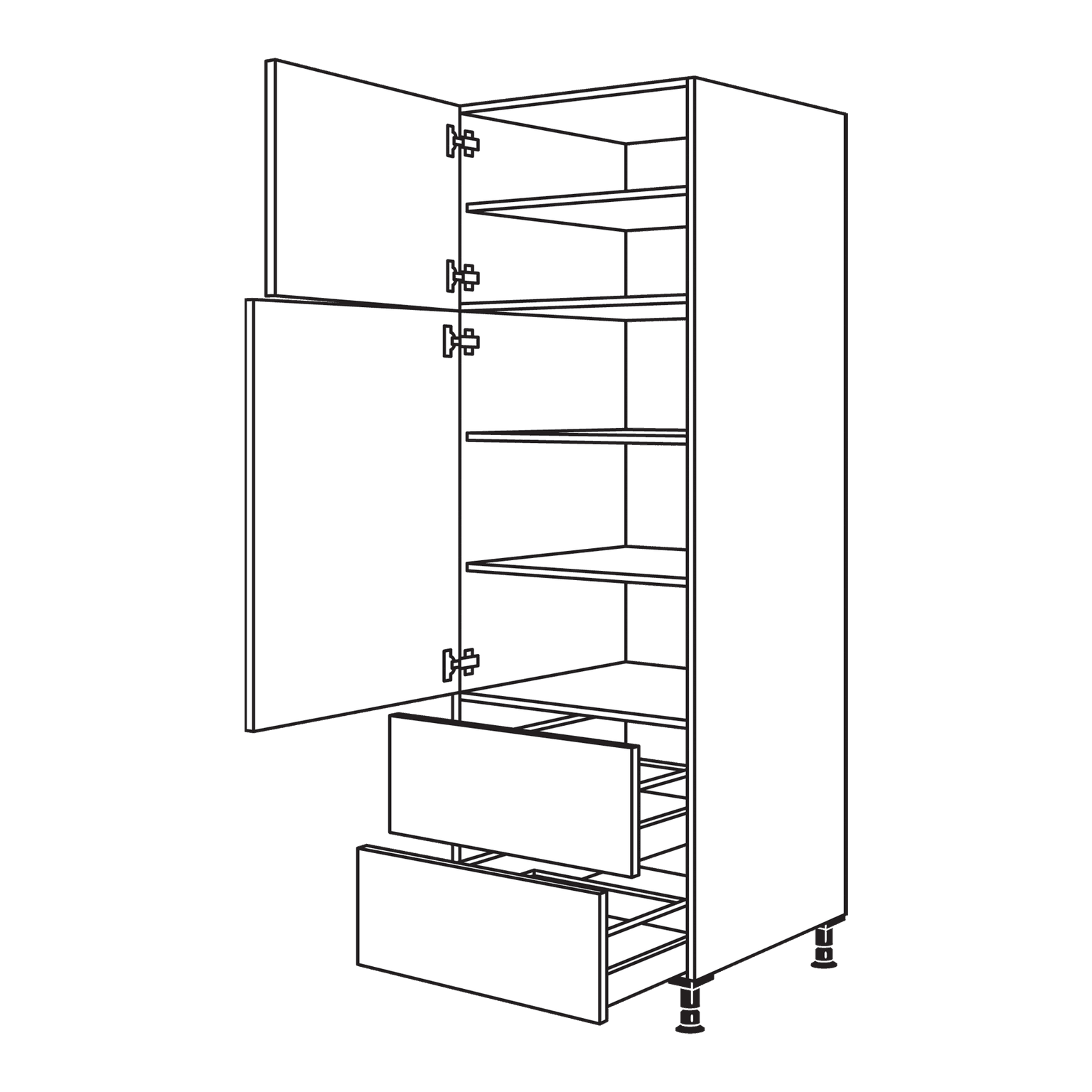 Nobilia Hochschrank für Geschirr- & Vorratsschrank H2A60-1
