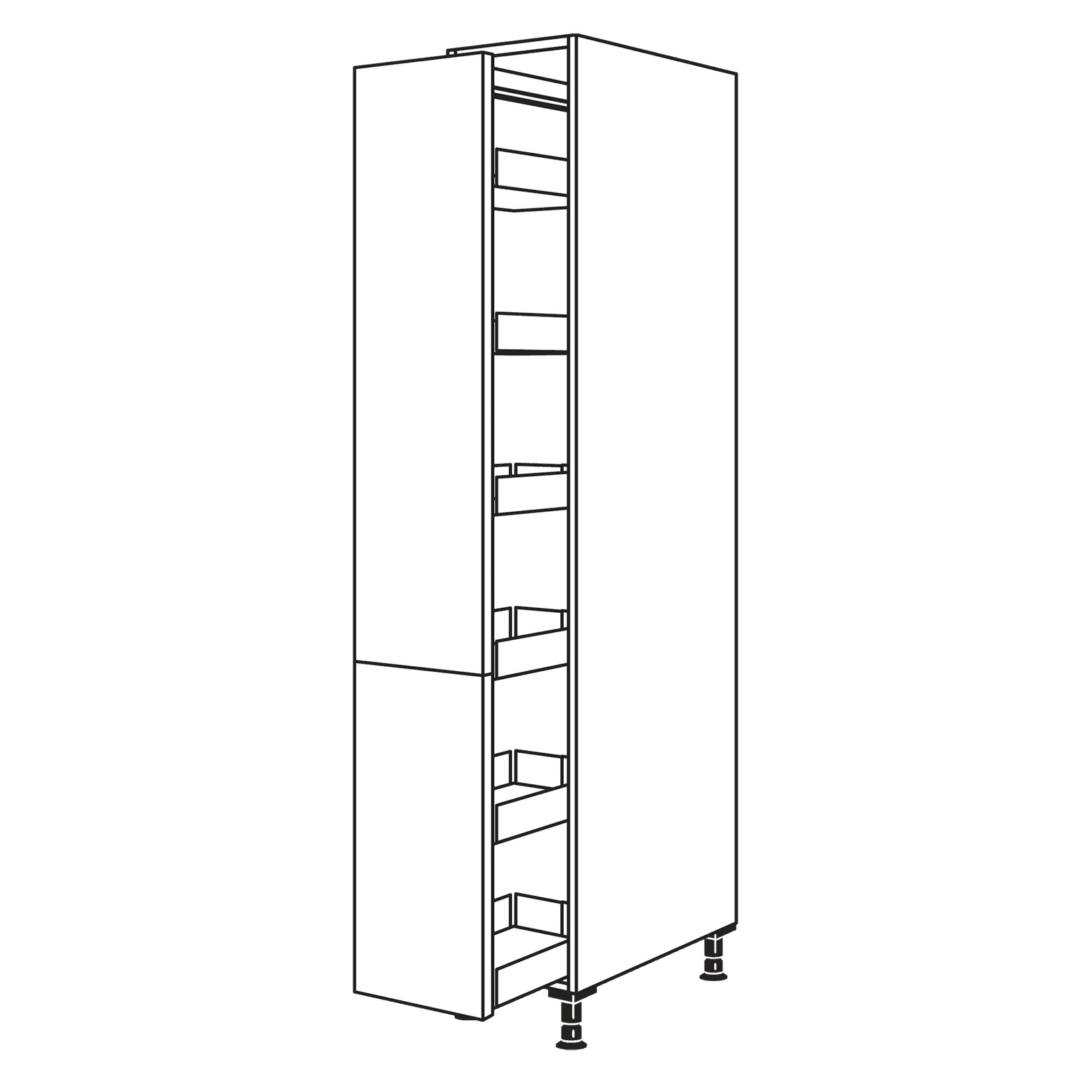 Nobilia larder cabinet with continuous front