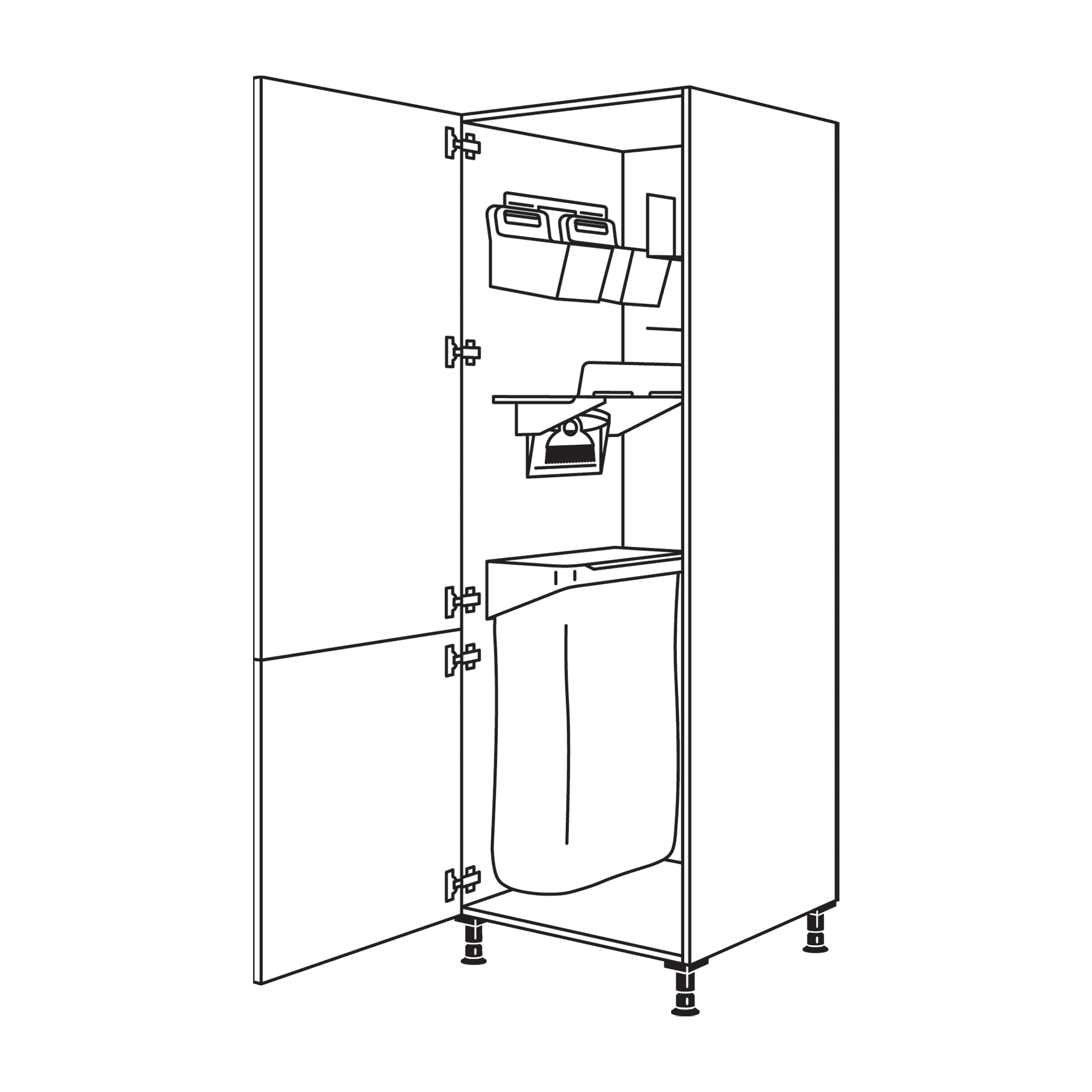 Nobilia tall cabinet with organization system Laundry Area HDOS60-1