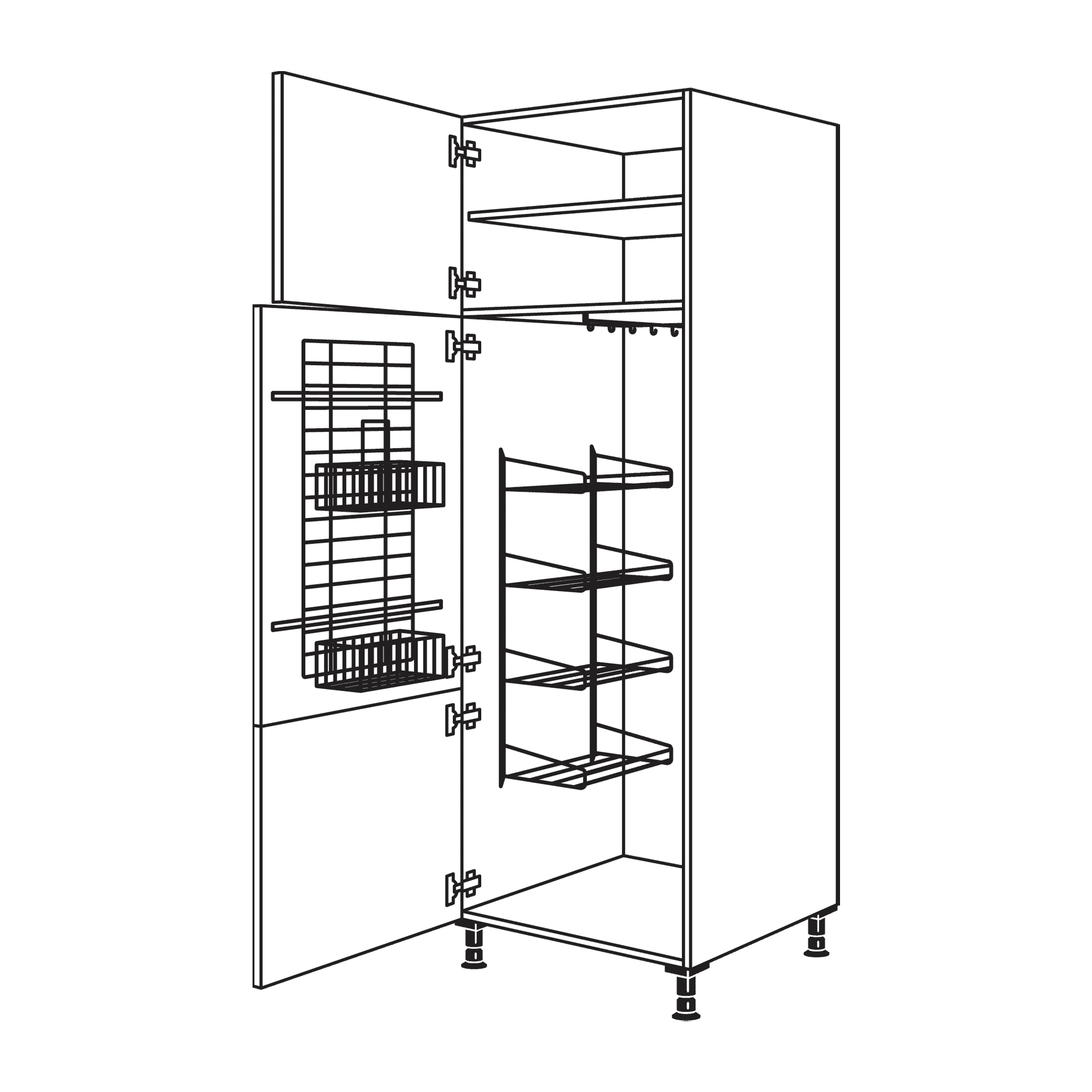 Nobilia broom & appliance cabinets as tall cabinets HB60-1