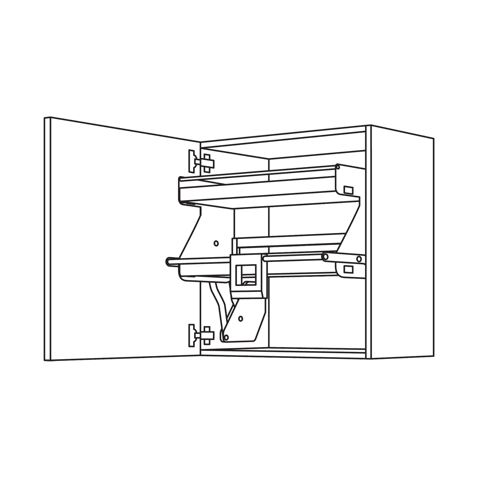 Nobilia Wandschrank mit iMove Tablar - Skizze mit 60 cm Breite