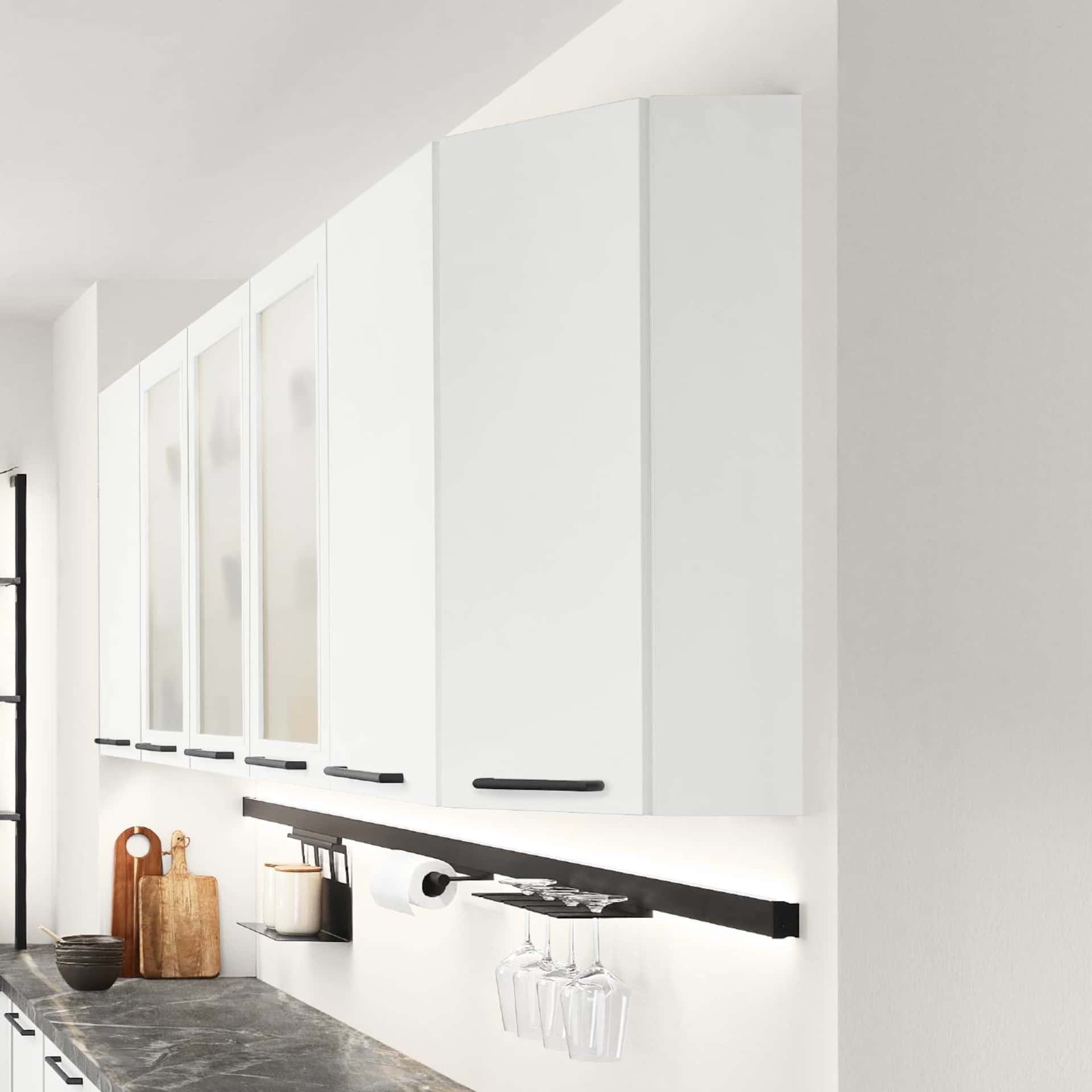 Nobilia Diagonaler Wandschrank in Lack, Weiß Premium matt aus Senso